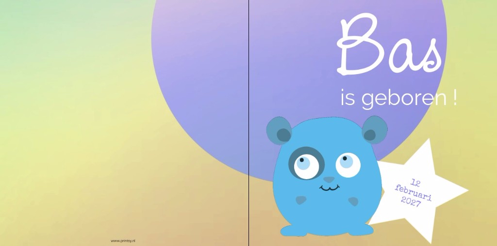 Gevouwen kaart Hamster en Ster Gevouwen kaart Hamster en Ster