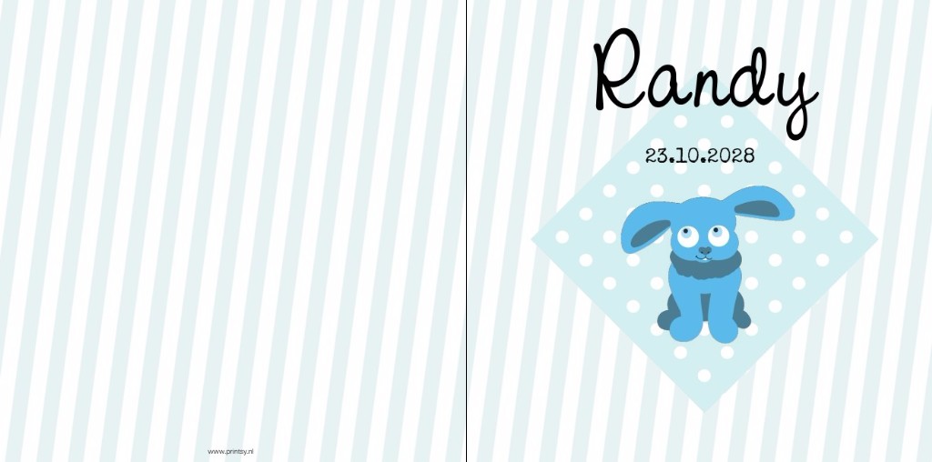 Gevouwen kaart "Konijntje" Gevouwen kaart "Konijntje"