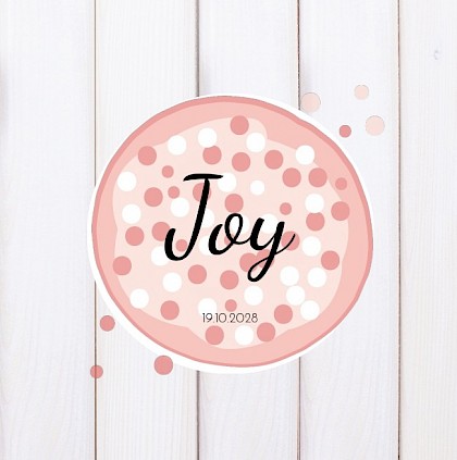 Gevouwen kaart "Beschuit met roze muisjes"