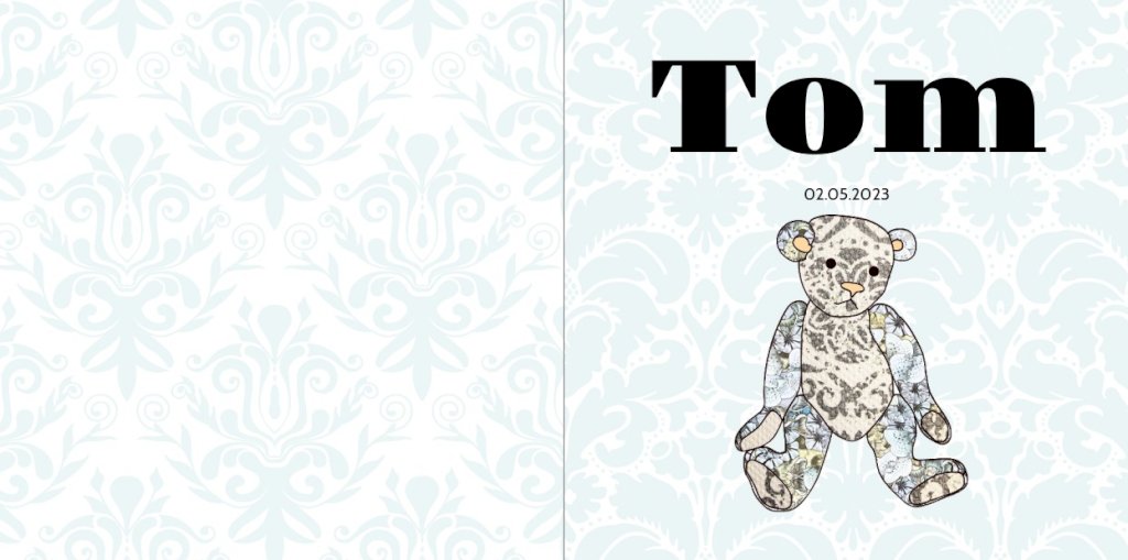 Gevouwen kaart "Teddybeer" Gevouwen kaart "Teddybeer"