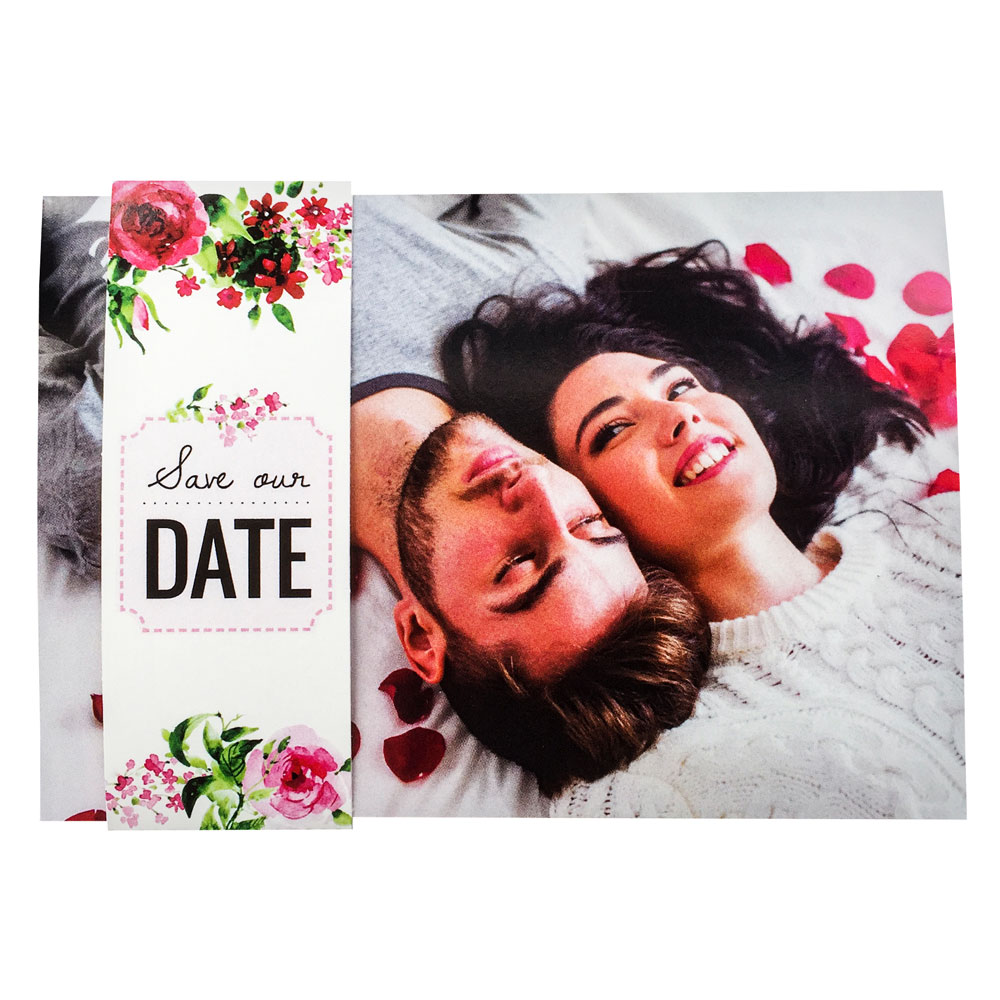 Save the date fotokaart met sleeve Save the date fotokaart met sleeve
