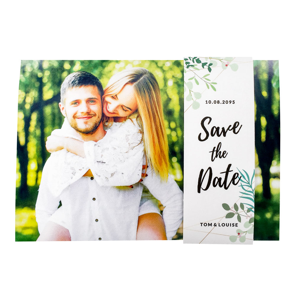 Save the date fotokaart met sleeve Save the date fotokaart met sleeve