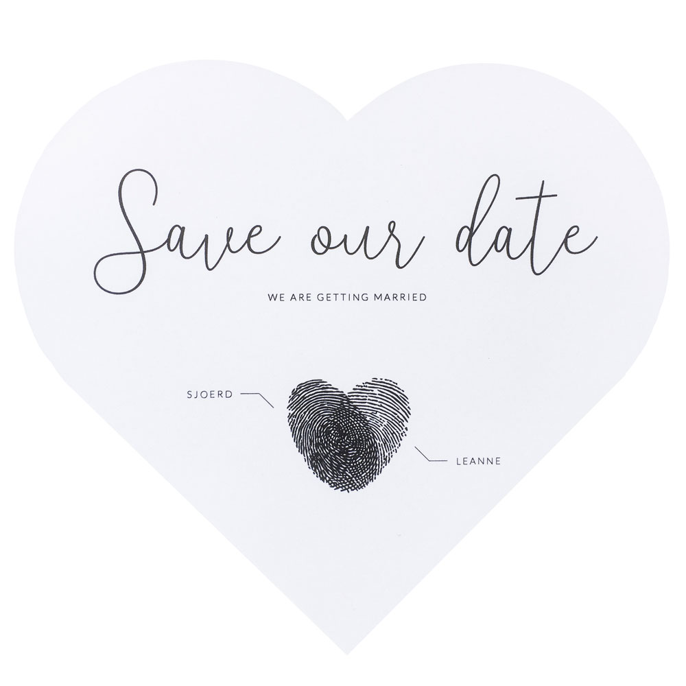 Romantische hartvormige save the date kaart Romantische hartvormige save the date kaart