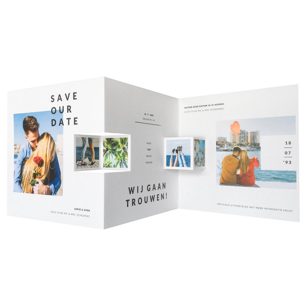 Drieluik kaart save the date Drieluik kaart save the date