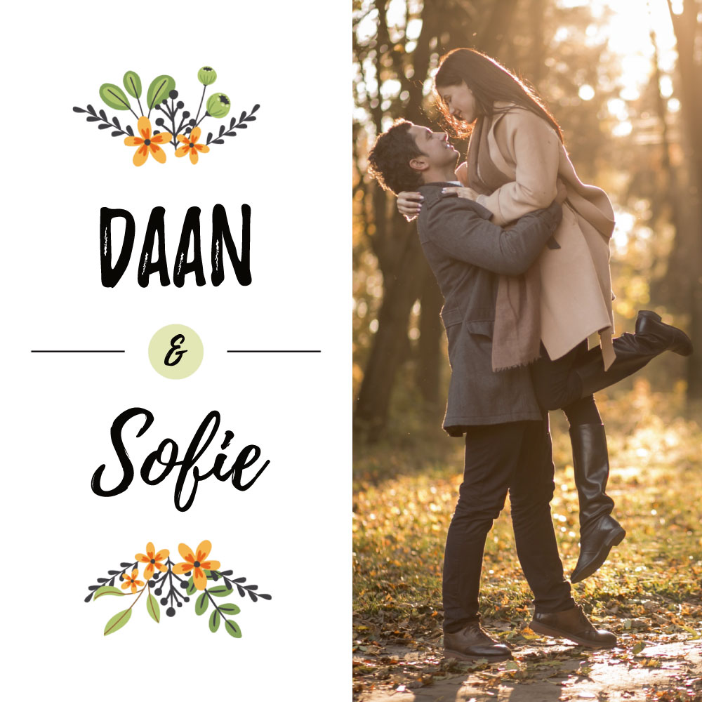 Doordraaier met foto en bloemen Doordraaier met foto en bloemen