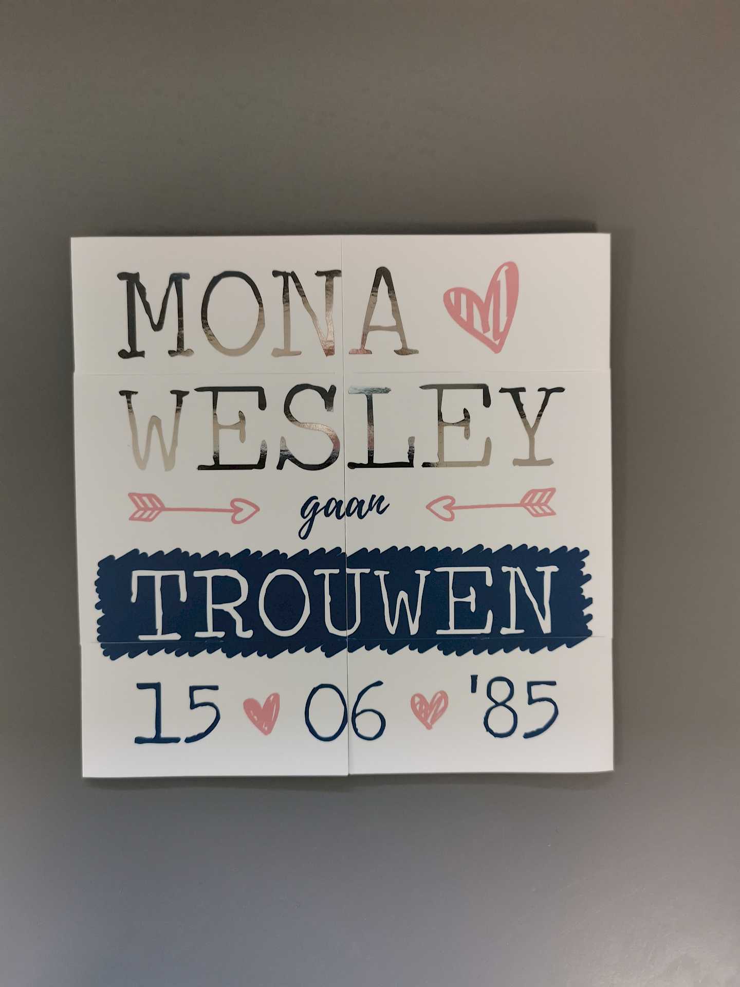 Zilver folie opdruk Zilver folie opdruk