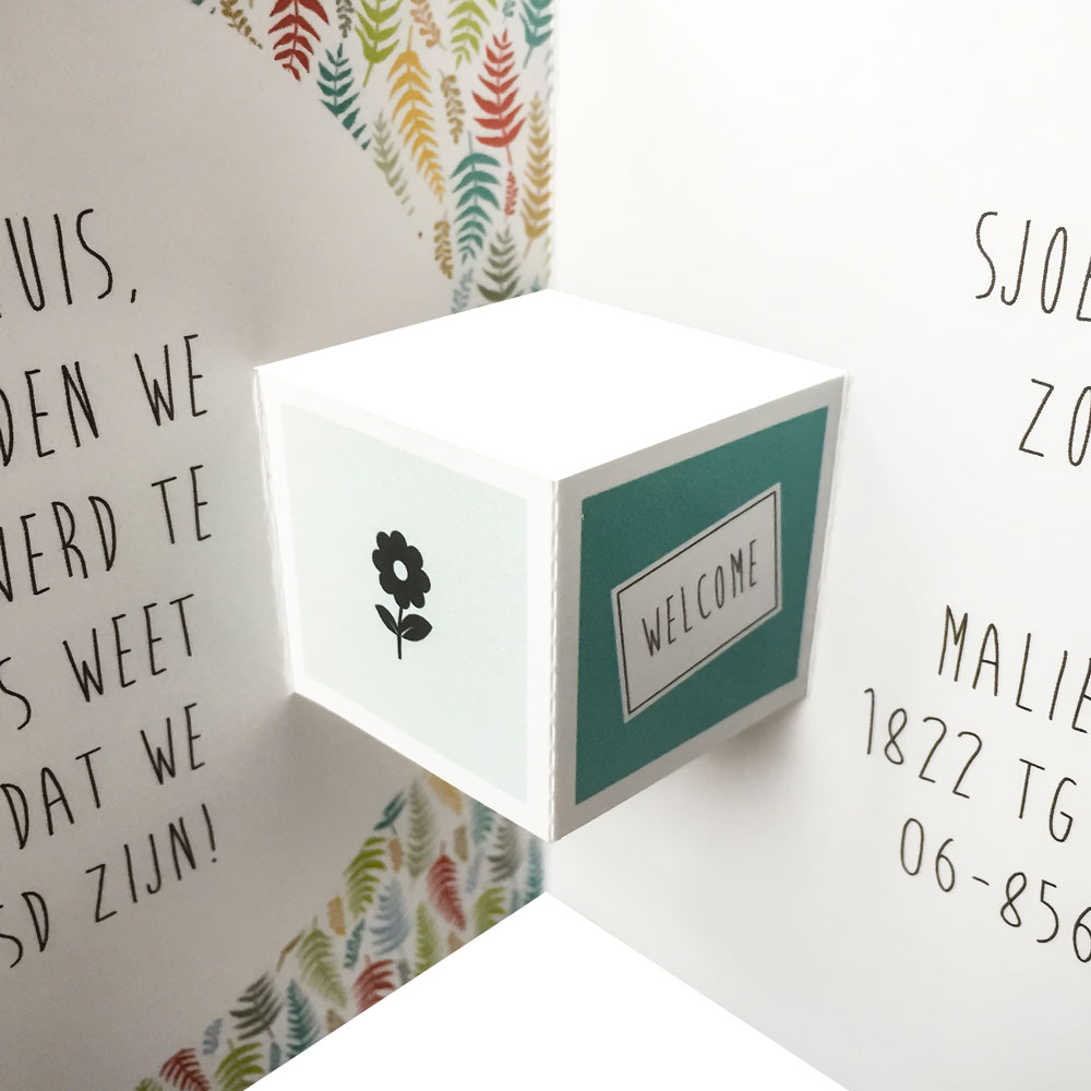 Verhuiskaart huisje met blokken Verhuiskaart huisje met blokken