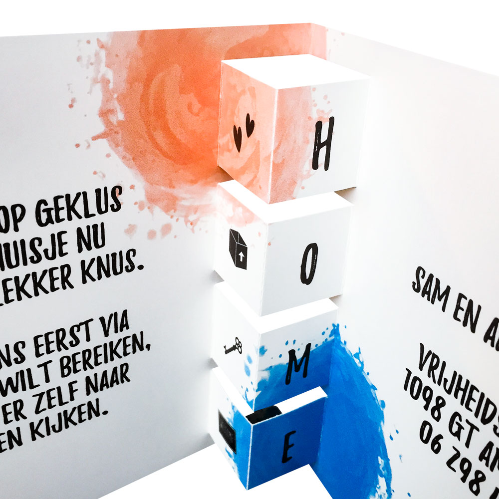 Drieluik verhuisbericht "Verfkwast geel" Drieluik verhuisbericht "Verfkwast geel"