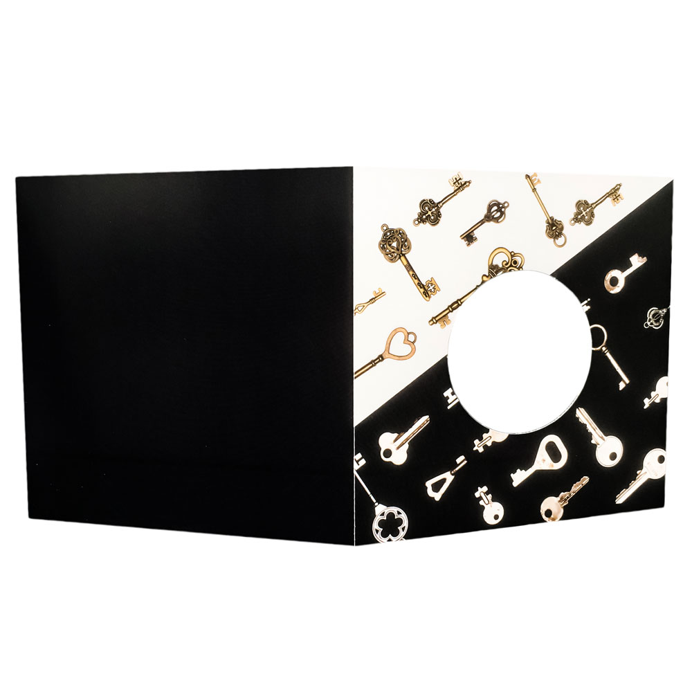 Dubbele kaart met kijkgat en sleutels Dubbele kaart met kijkgat en sleutels