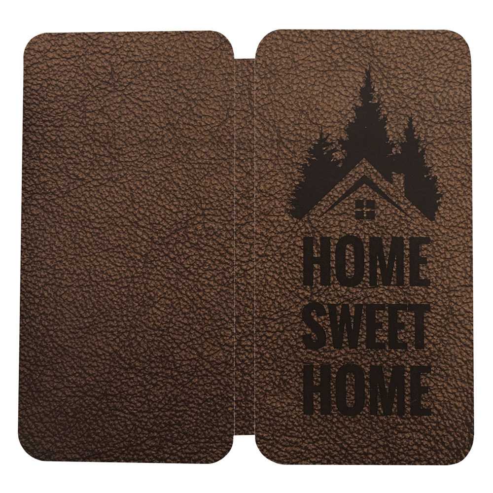 Gestanst geboortekaartje "Smartphone lederlook bruin" Gestanst geboortekaartje "Smartphone lederlook bruin"