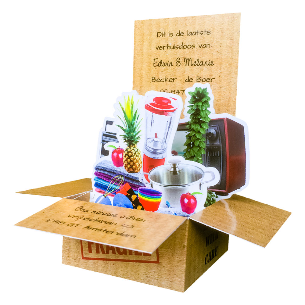 PopUp Kaart verhuisdoosje PopUp Kaart verhuisdoosje