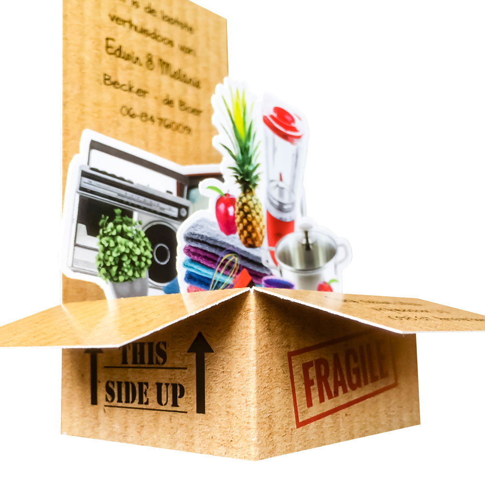 PopUp Kaart verhuisdoosje PopUp Kaart verhuisdoosje