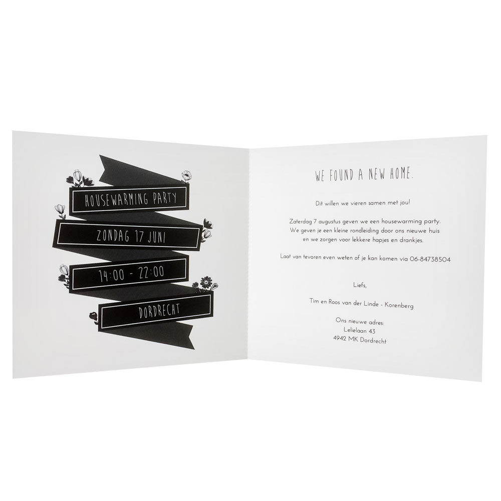 3D Verhuiskaart met banner 3D Verhuiskaart met banner