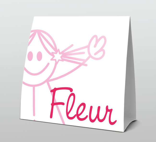 Fel roze geboortekaartje voor een meisje Fel roze geboortekaartje voor een meisje