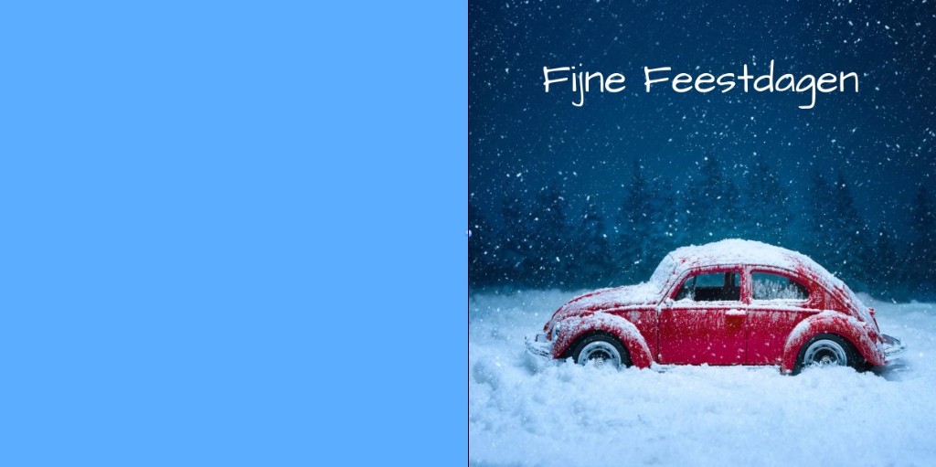 Gevouwen kerstkaart "Rode auto" Gevouwen kerstkaart "Rode auto"