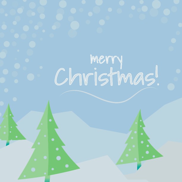 Kerstkaart "Kerstbomen in de sneeuw" Kerstkaart "Kerstbomen in de sneeuw"