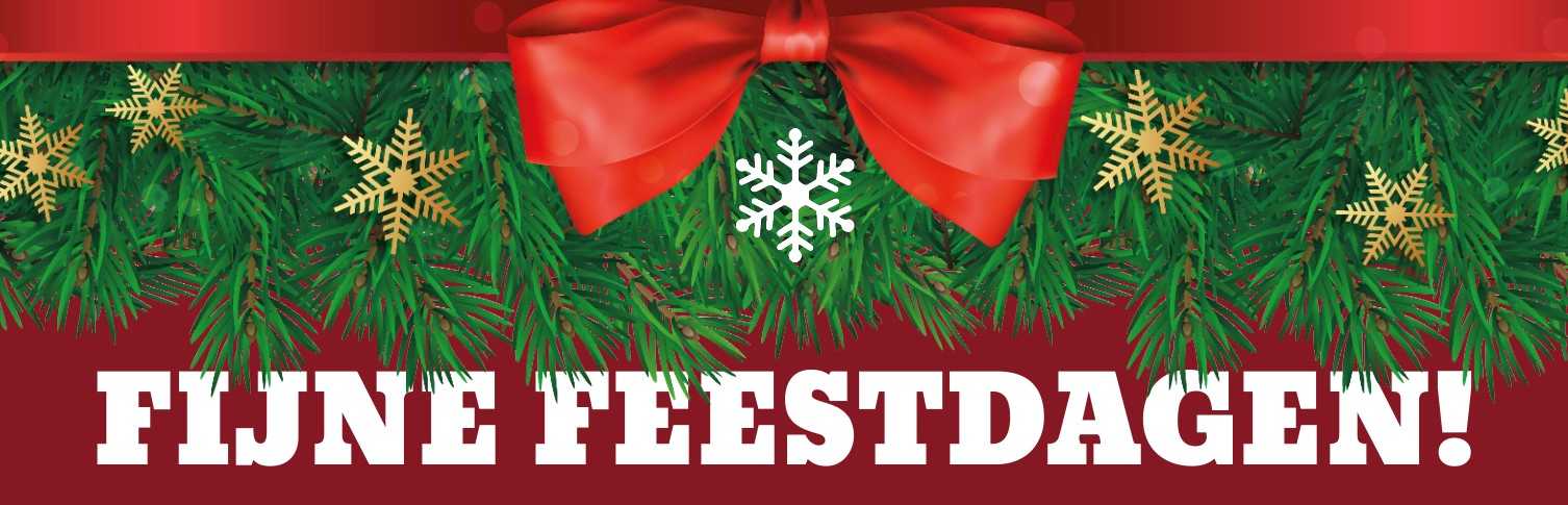 Kerstbanner met kersttak en strik Kerstbanner met kersttak en strik