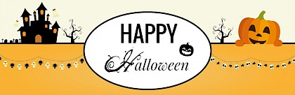 Halloween banner met griezelige slingers