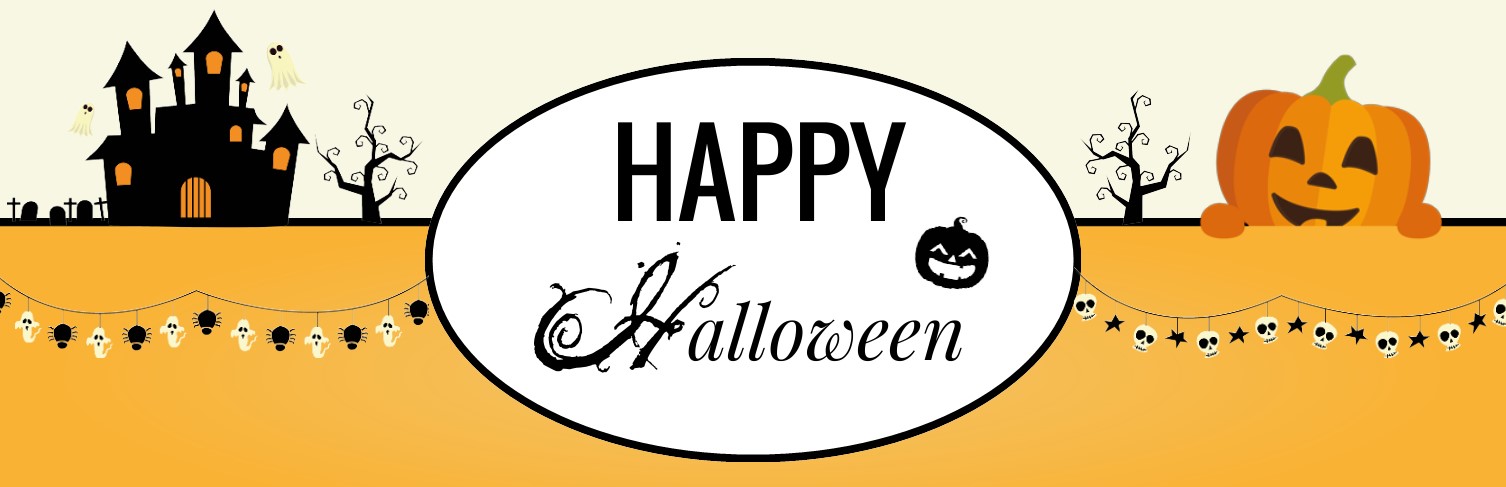 Halloween banner met griezelige slingers Halloween banner met griezelige slingers