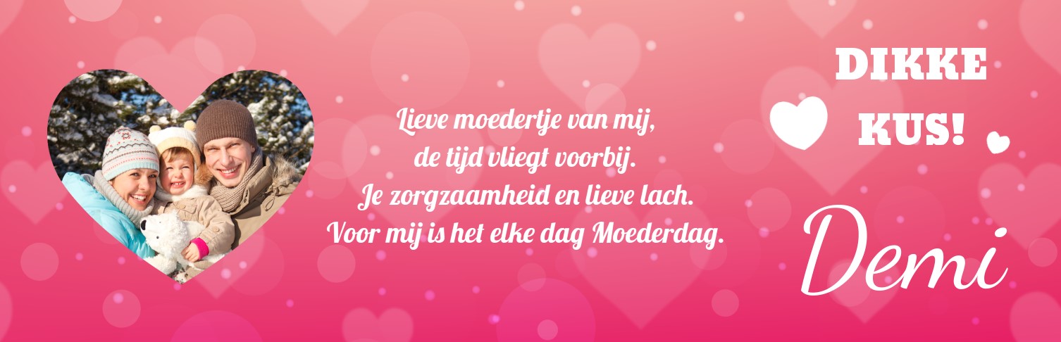 Fotobanner moederdag met hartje Fotobanner moederdag met hartje