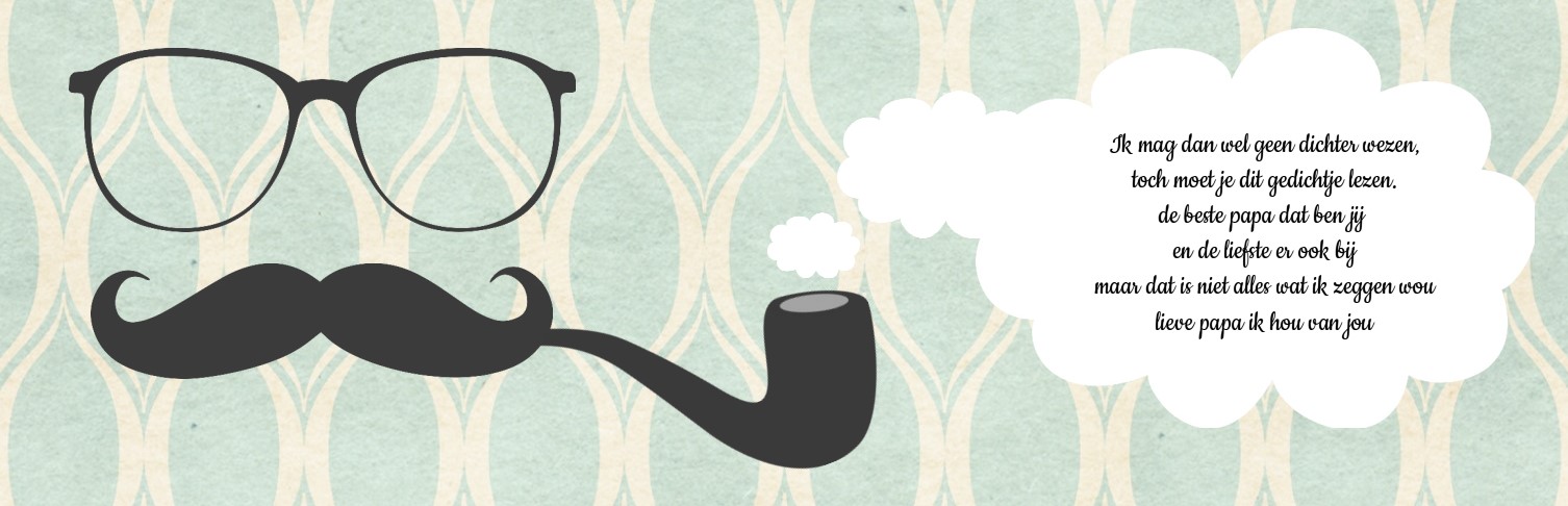 Vaderdag banner met pijp en snor en bril Vaderdag banner met pijp en snor en bril