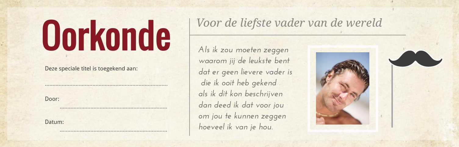 Banner "Vaderdag oorkonde" Banner "Vaderdag oorkonde"