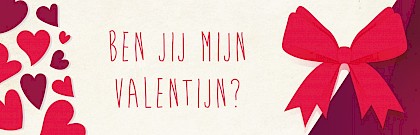 Valentijns banner met hartjes en strik Valentijns banner met hartjes en strik