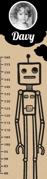 Foto groeimeter "Robot" Foto groeimeter "Robot"