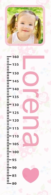 Foto groeimeter "roze" Foto groeimeter "roze"