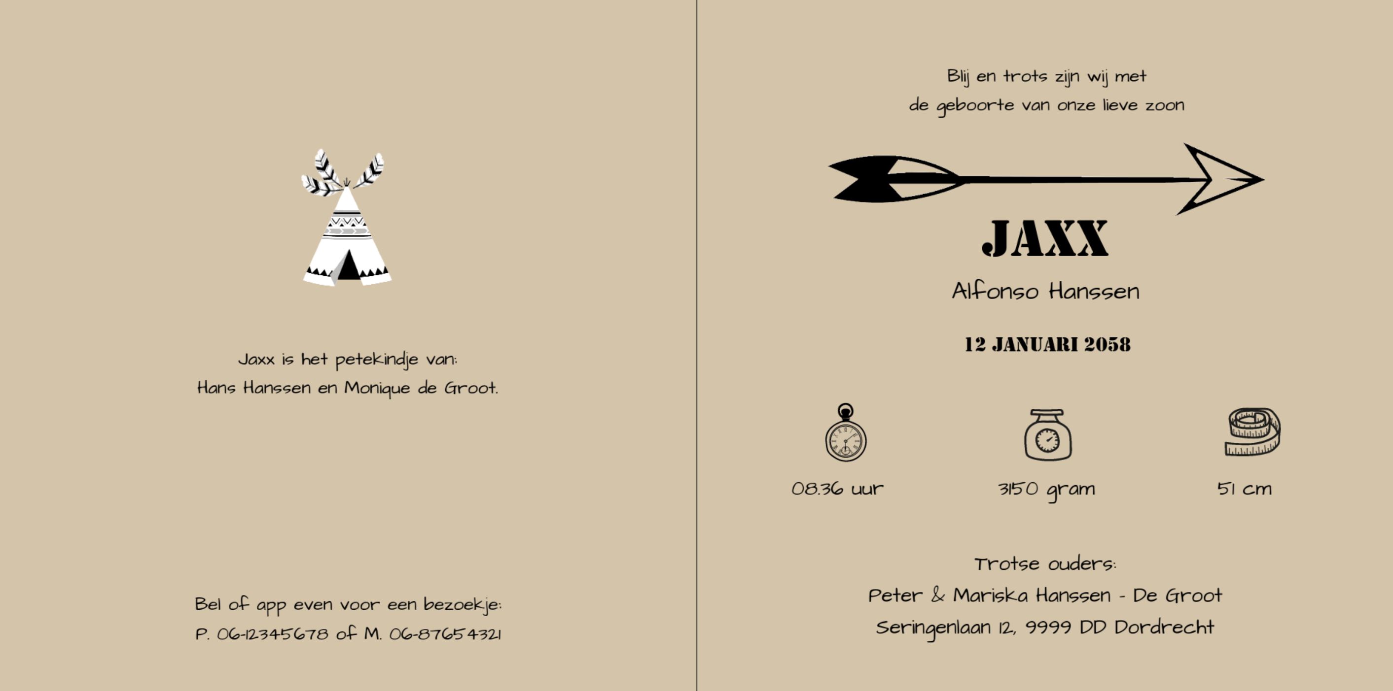 Kaartje met tipi Kaartje met tipi