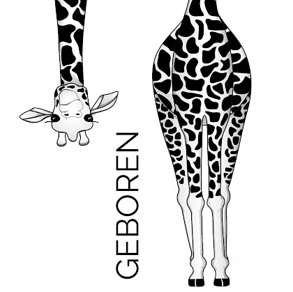 Kaartje met een giraffe