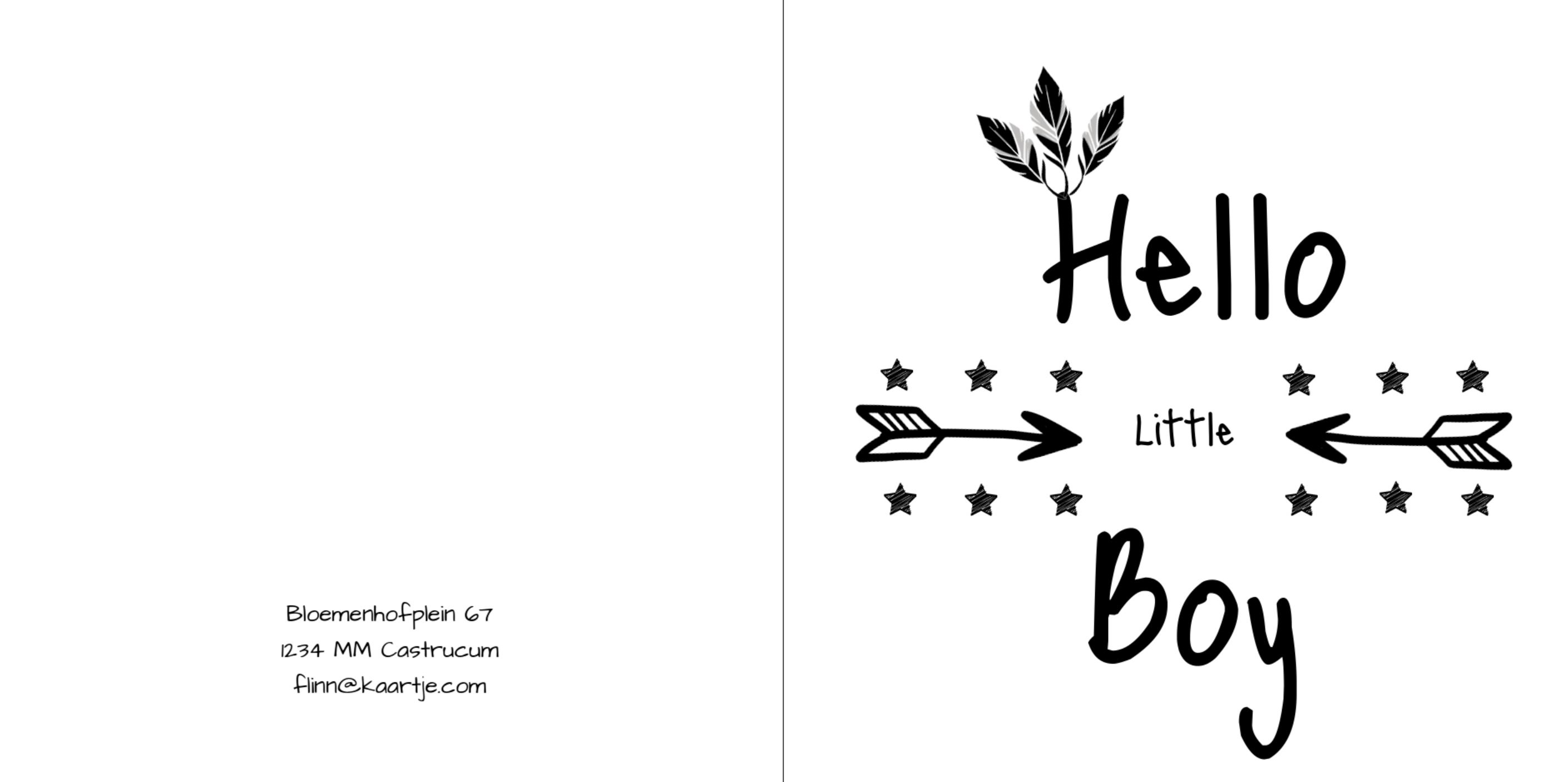 Kaartje met indianen tekens voor een jongen Kaartje met indianen tekens voor een jongen