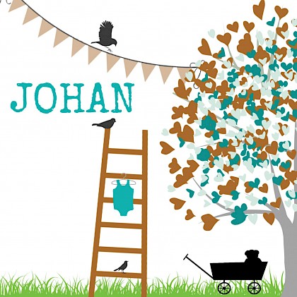 Kaartje met een hartjesboom