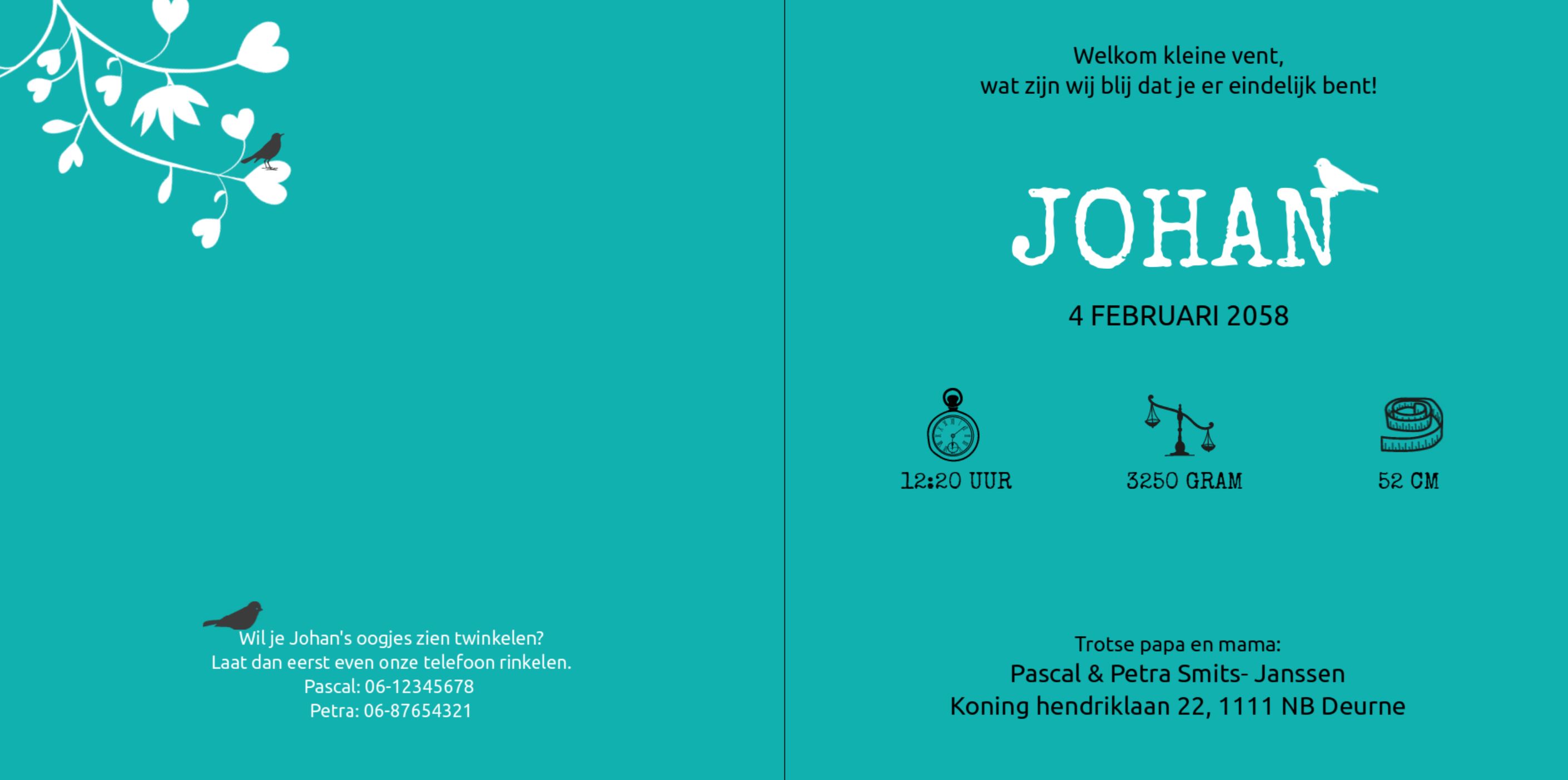 Kaartje met een hartjesboom Kaartje met een hartjesboom