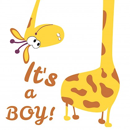 Kaartje met lieve giraffe