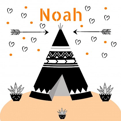 Kaartje met tipi tent