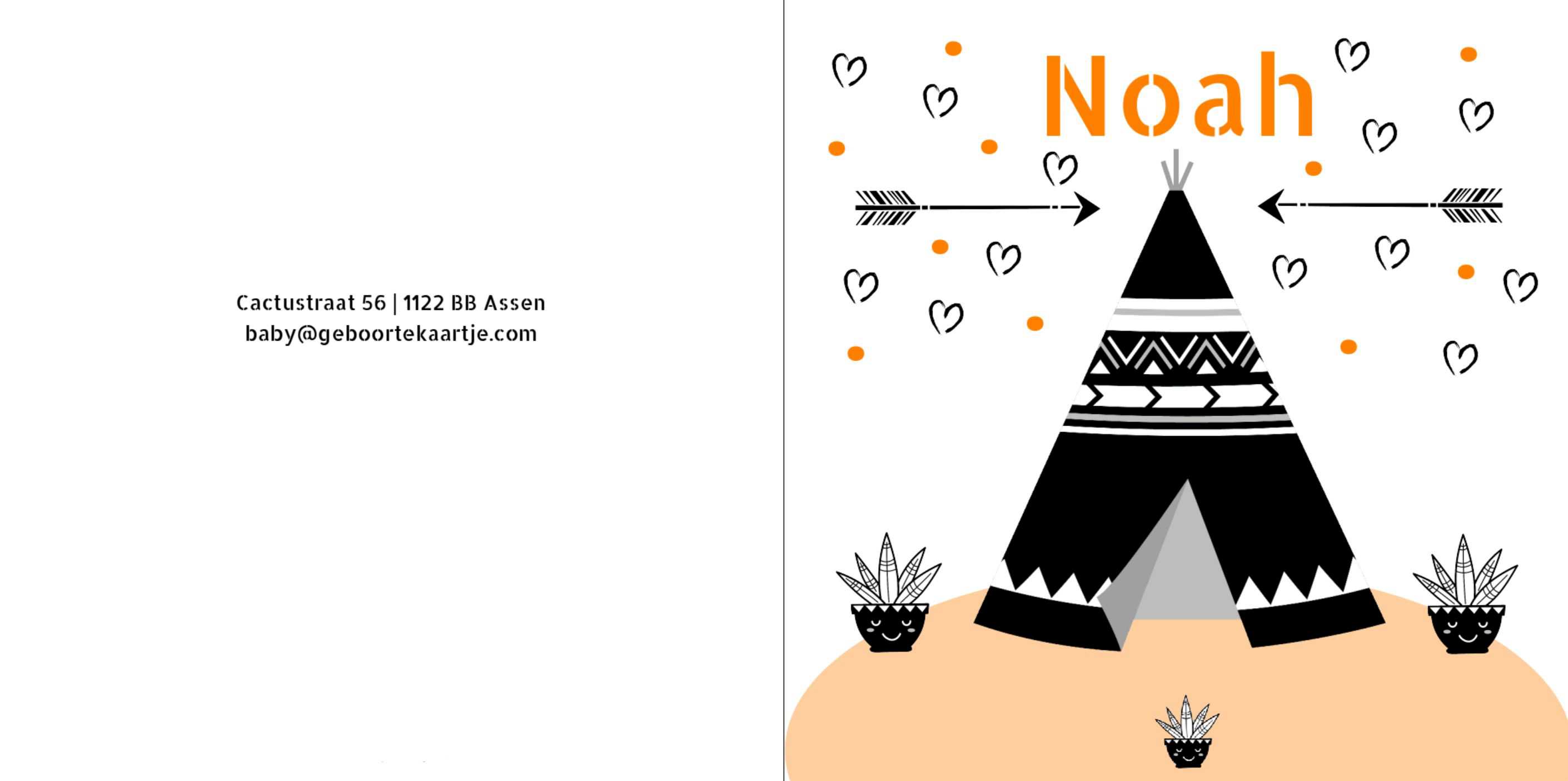 Kaartje met tipi tent Kaartje met tipi tent