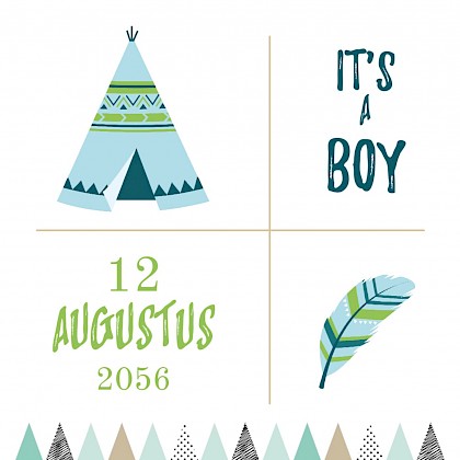 Kaartje voor een jongen met een tipi