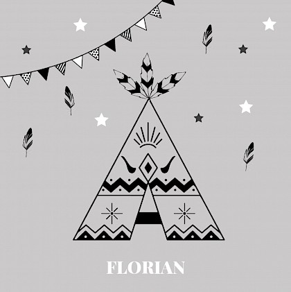 Kaartje voor een jongen met een tipi Kaartje voor een jongen met een tipi