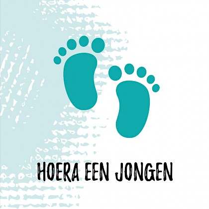 Kaartje met babyvoetjes voor een jongen