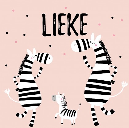Kaartje met dansende zebra's Kaartje met dansende zebra's
