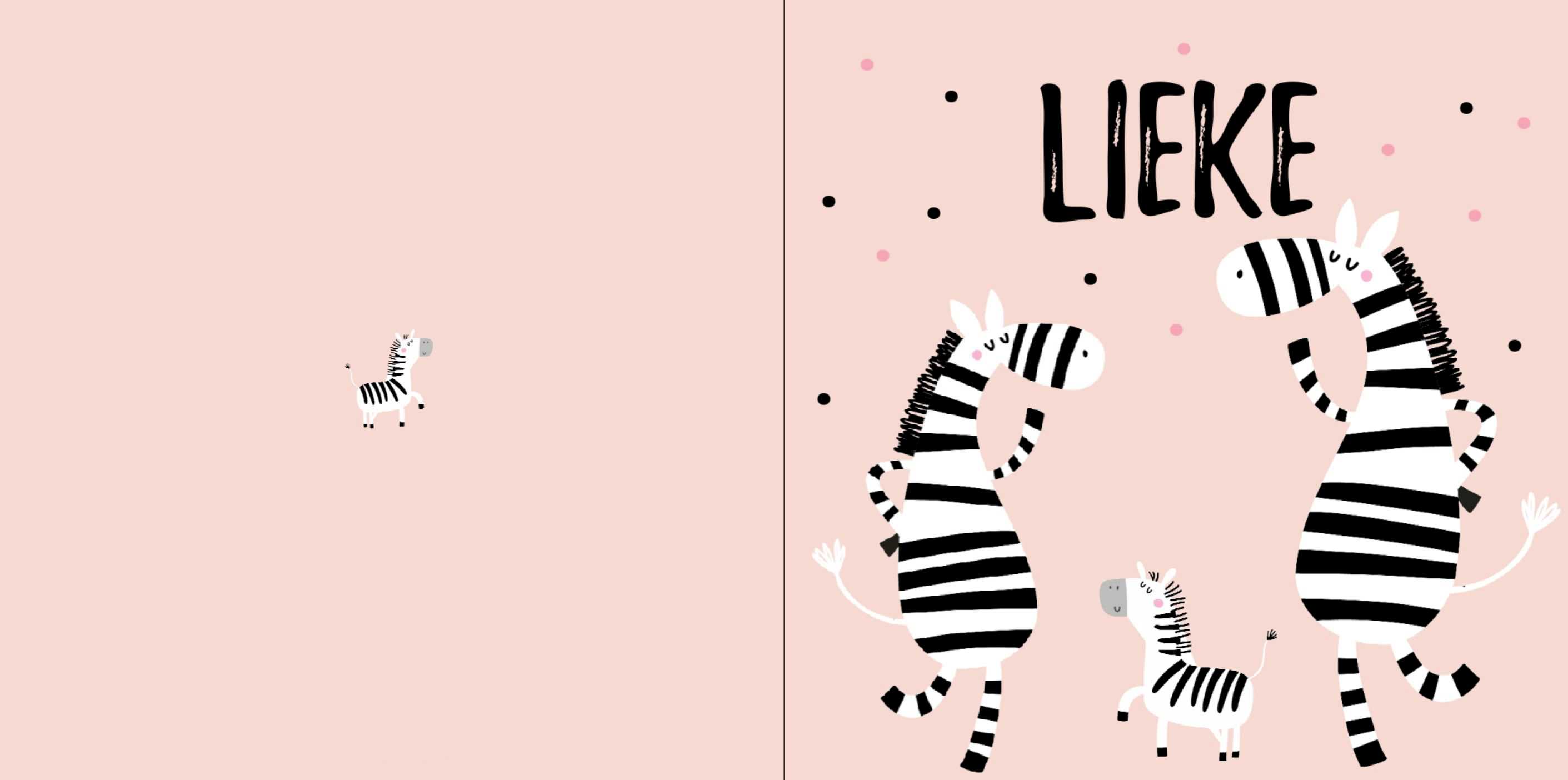 Kaartje met dansende zebra's Kaartje met dansende zebra's