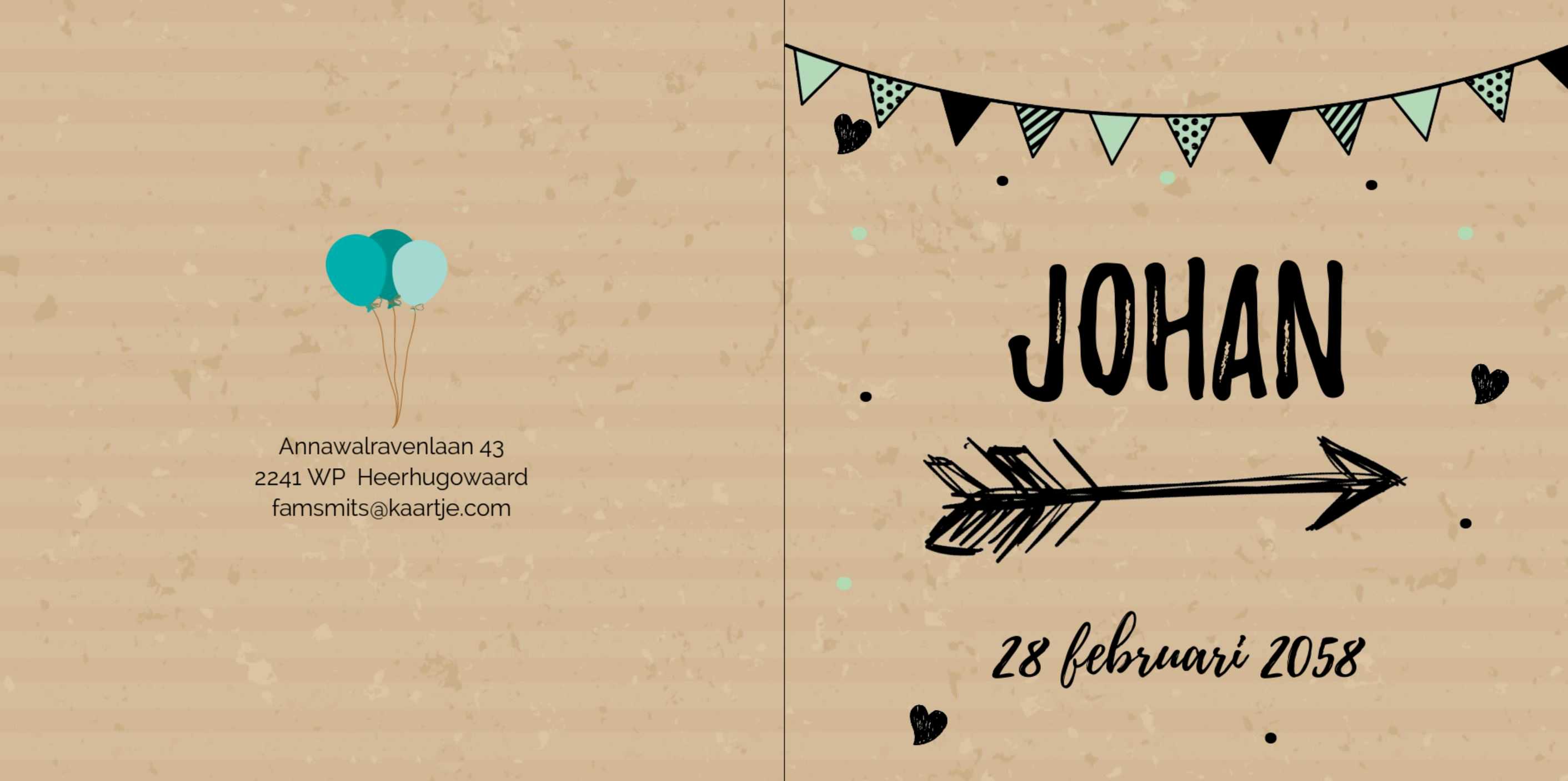 Kaartje met een pijl Kaartje met een pijl