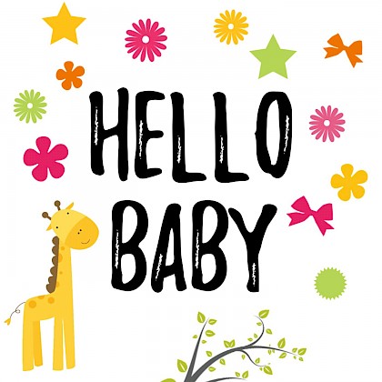 Kaartje met een hippe giraffe