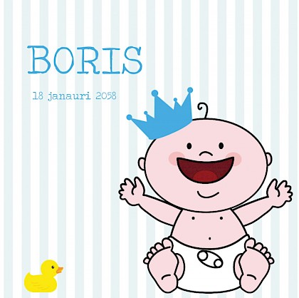 Kaartje met koning baby Kaartje met koning baby