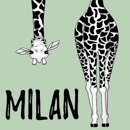 Kaartje met leuke giraffe