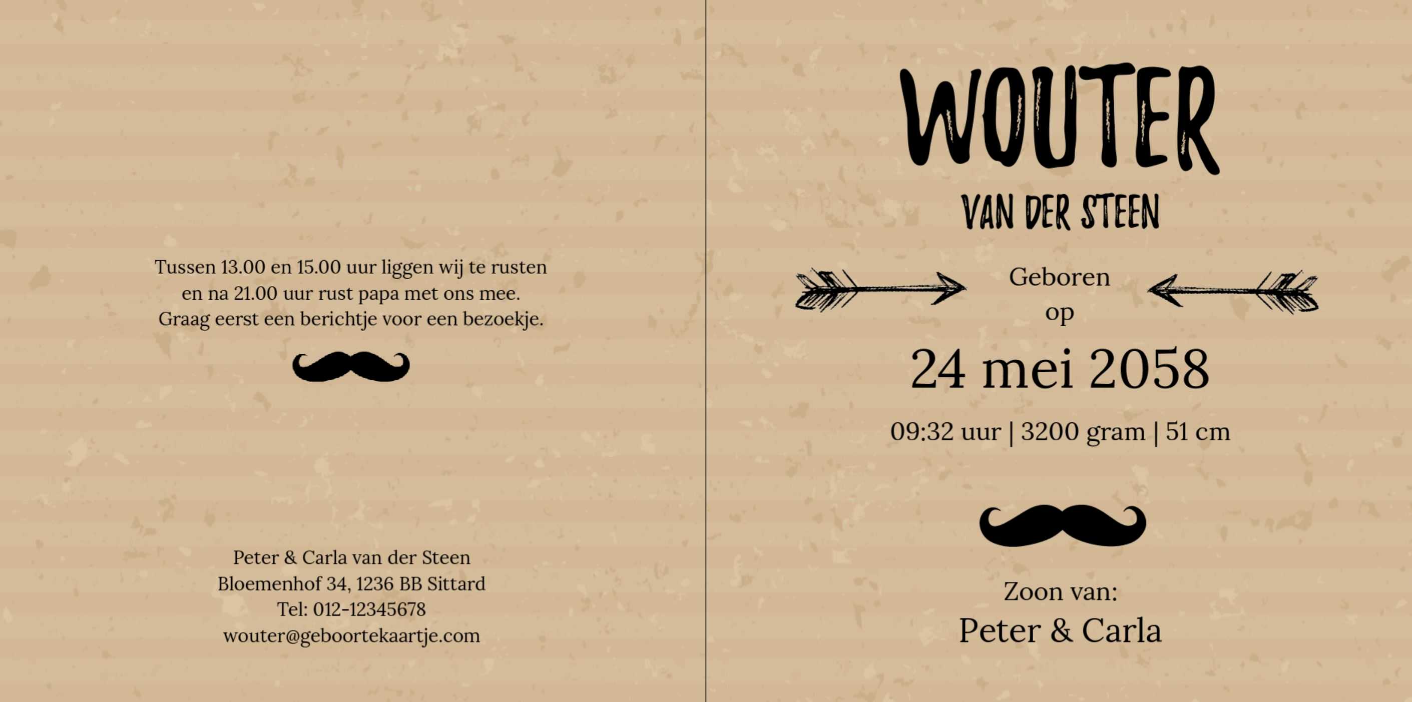 Jongenskaartje met kinderwagen Jongenskaartje met kinderwagen