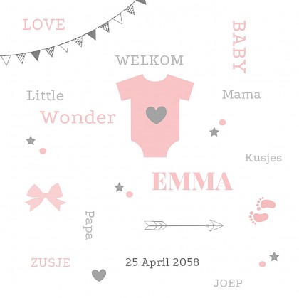 Meisjeskaartje met rompertje