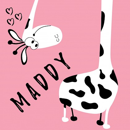 Meisjeskaartje met grappige giraffe Meisjeskaartje met grappige giraffe