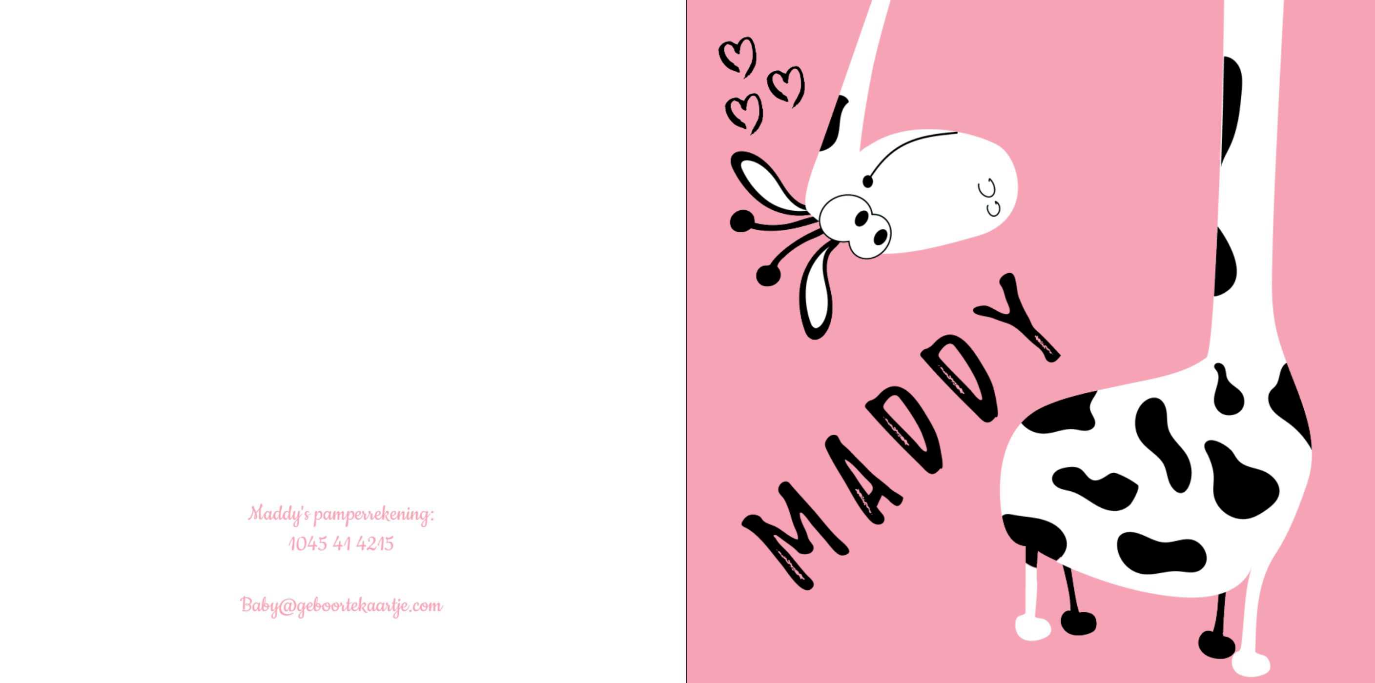 Meisjeskaartje met grappige giraffe Meisjeskaartje met grappige giraffe